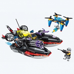 Конструктор - Военная лодка, с фигурками и аксессуарами, 317 деталей (Enlighten Brick, BRICK2711 (18))